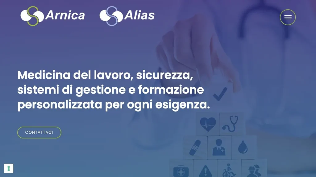 Arnica e Alias website homepage.