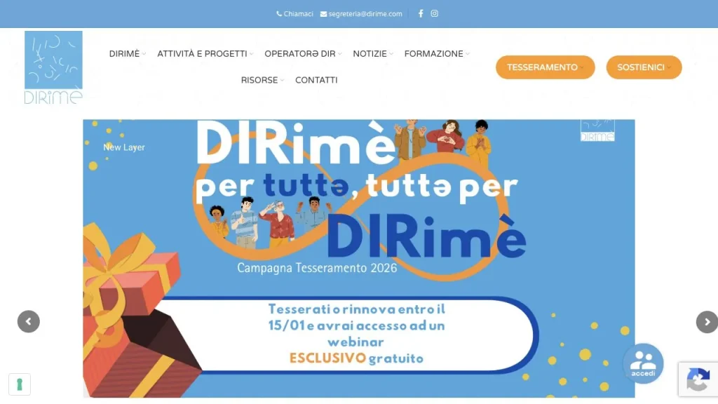 DIRimè Italia — public website DIRimè Italia website homepage.