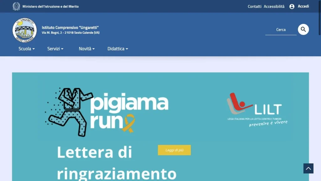 Istituto Comprensivo Ungaretti — Sesto Calende website homepage.