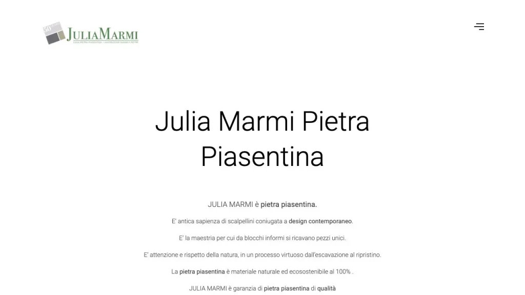 Julia Marmi website homepage.