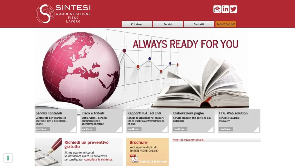 Sintesi Srl — public website Sintesi Srl website homepage.