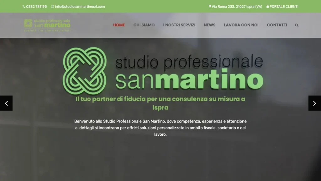 Studio San Martino — public website Studio San Martino website homepage.